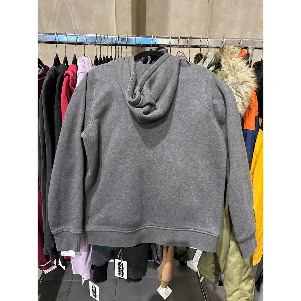Carhartt Mens Relaxed Fit Quarter Zip Hoodie Gray Fleece Sweatshirt Size L 12-14